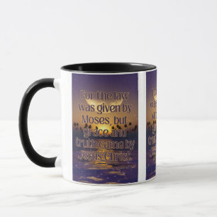 Taza John 1:17 KJV Biblia Verse Pic Two-Tone