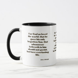 Taza John 3:16 KJV Biblia Verse Mug De Dos Tones