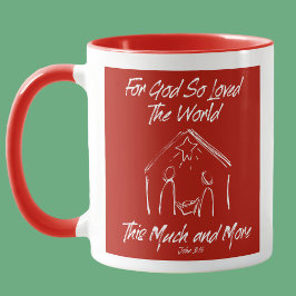 TAZA JOHN 3:16 MANGER MUG - RED