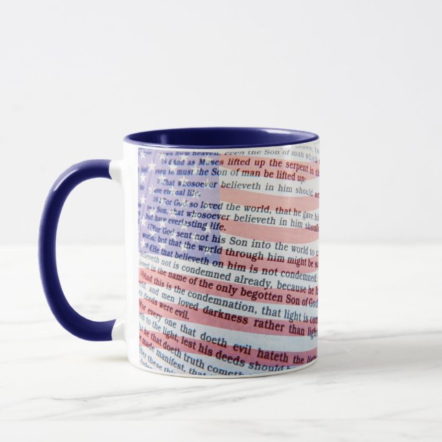 Taza John 3:16 y la bandera de Estados Unidos (Izquierda)