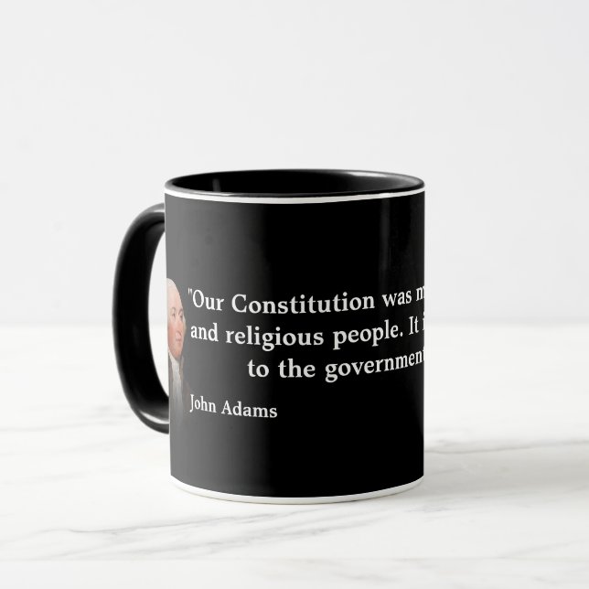 Taza John Adams Cita Sobre Nuestra Mug Constitucional (Anverso izquierdo)