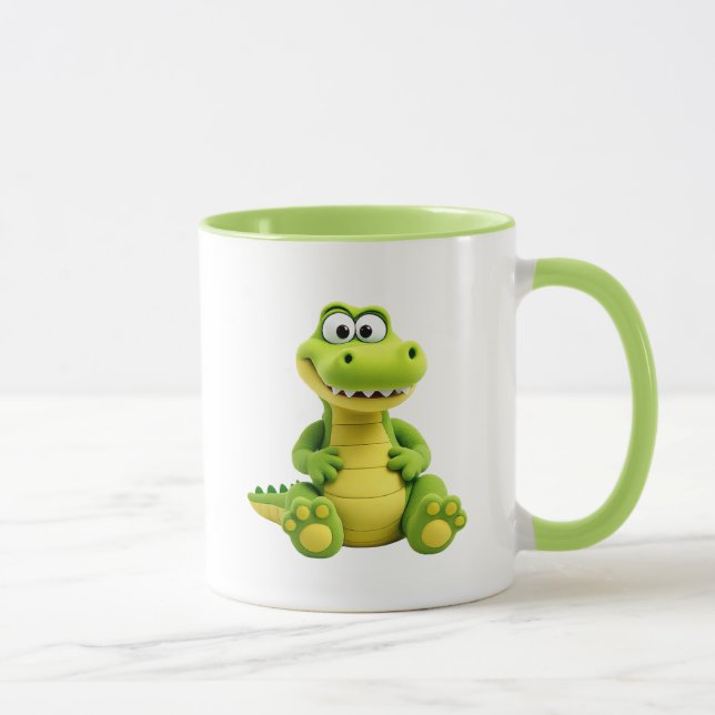 Taza Jolie image d’un crocodile rigolo. (Derecha)