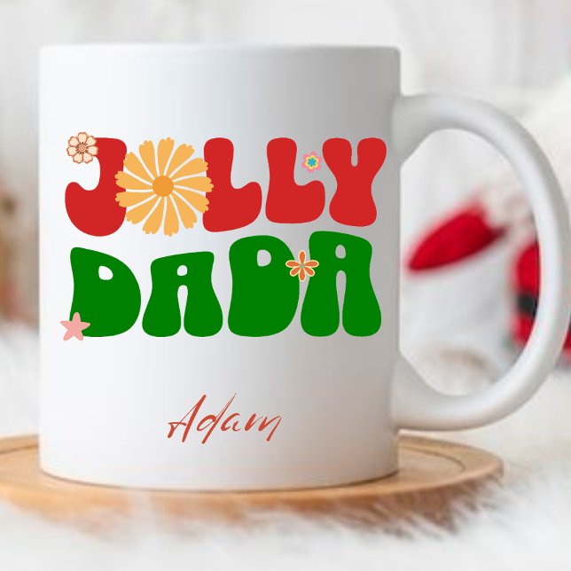 Taza Jolly Dada Retro Groovy Personalizado Papá Nombra  (Subido por el creador)