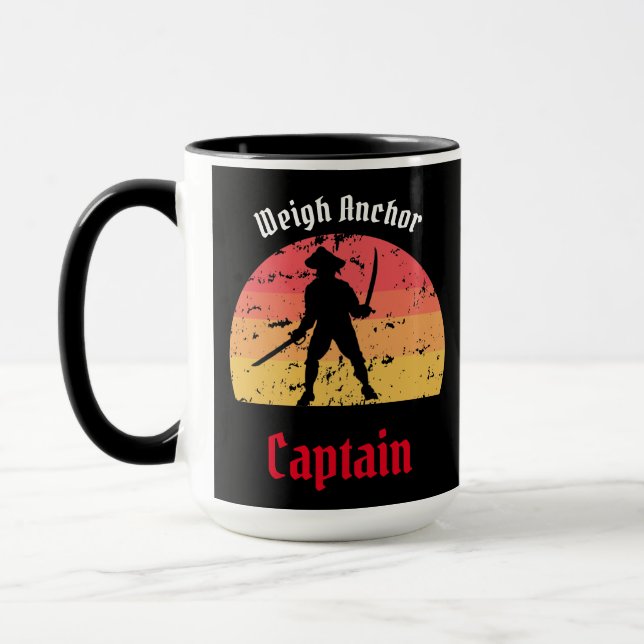 Taza Jolly Roger Sunset Pirate Ship Mug (Izquierda)