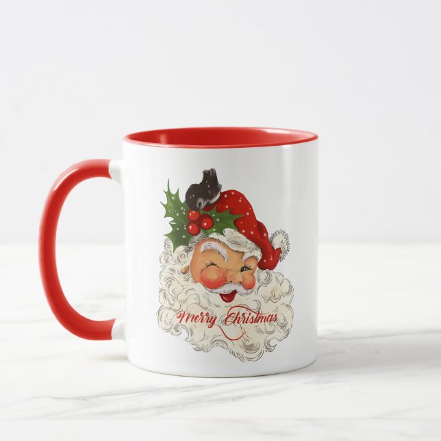 Taza Jolly Santa Claus Feliz Navidad personalizado (Izquierda)