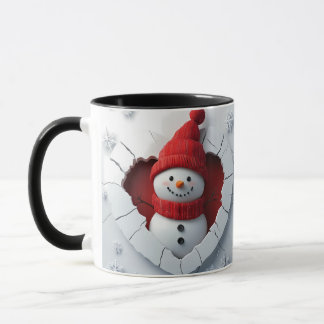 Taza Jolly Snowman Heart Mug