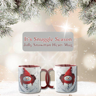 Taza Jolly Snowman Heart Mug