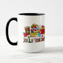 Taza Jolly Teacher Navidades Personalized Mug