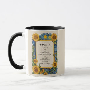 Taza Joshua 1:9 NIV Arte de versículo bíblico