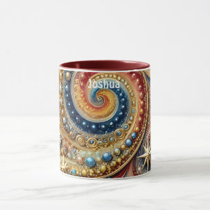 Taza JOSHUA ~ Swirls Stars ~ Mug
