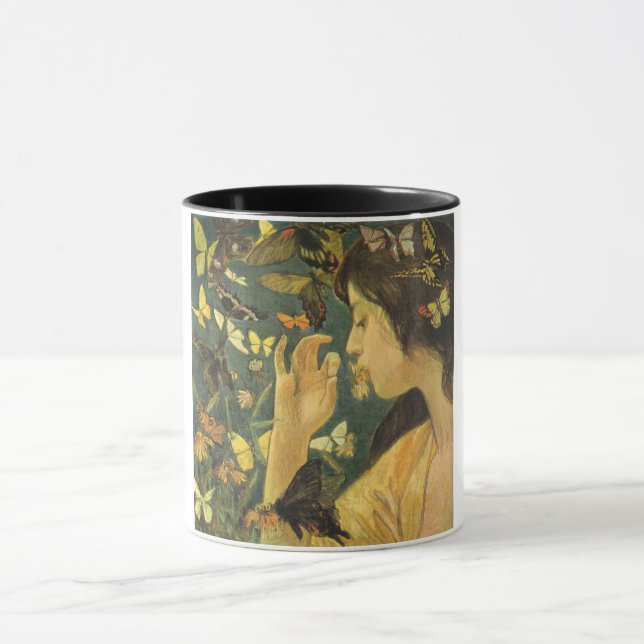 Taza Joven japonesa con hermosas mariposas (Centro)