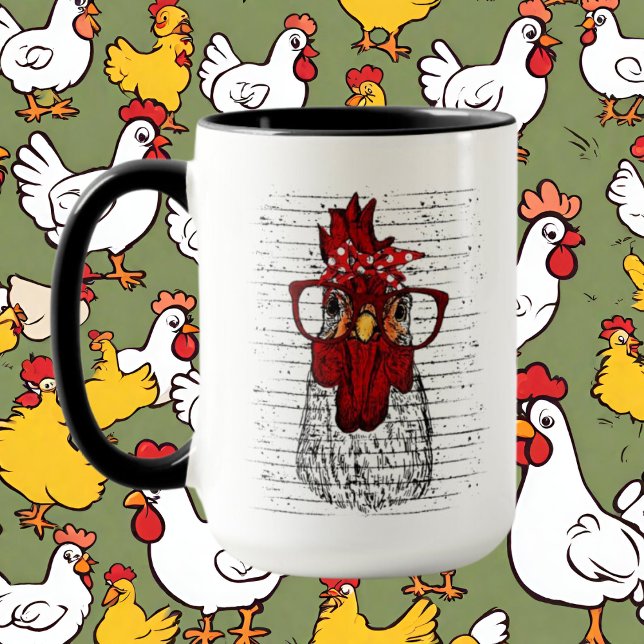 Taza jovencita de gallina divertida agrega texto (Subido por el creador)
