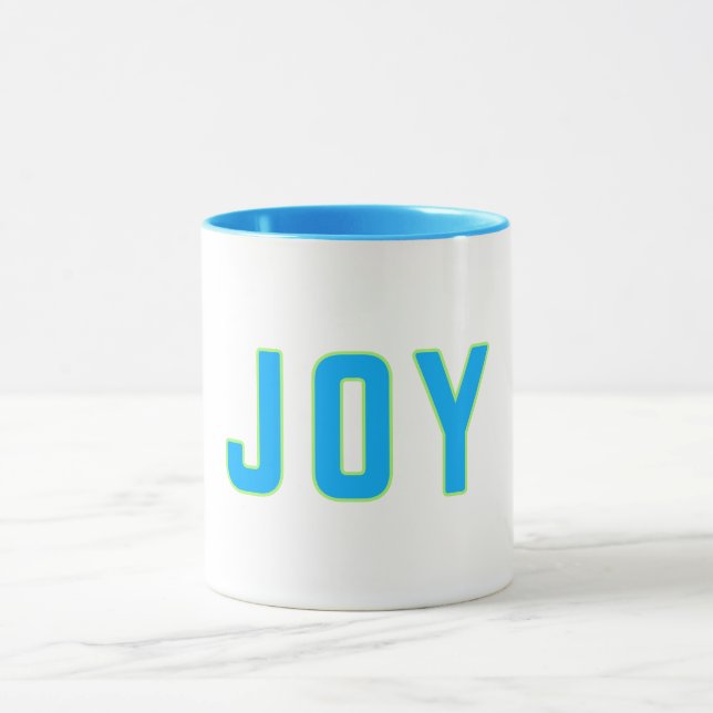 Taza JOY Bold Blue & Lime Green Geometric Mug (Centro)