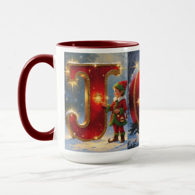 Taza JOY Christmas Mug – 15 oz Festive Mug (Izquierda)