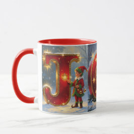 Taza JOY Christmas Mug - Festive Joy Holiday Coffee Mug