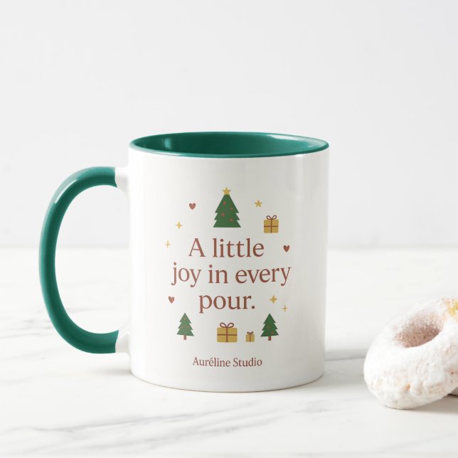 Taza Joy in a Cup | Minimalist Christmas Mug (Con donut)