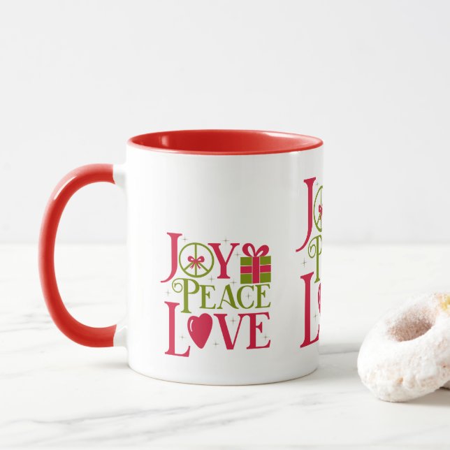 Taza Joy Peace Love Mug (Con donut)