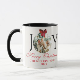 Taza JOY PERSONALIZADO MERRY CHRISTMAS FOTO Café