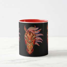 Taza Joya de caballo colorida vaquera negra marrón