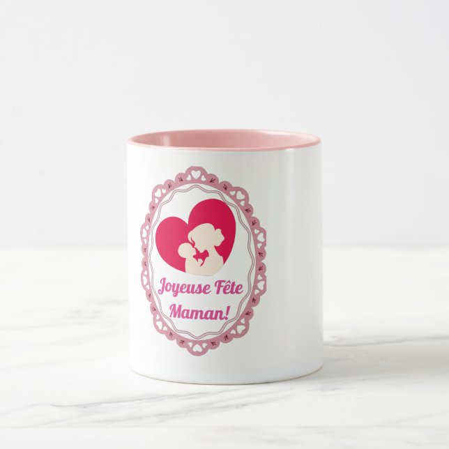 Taza Joyeuse Fête Maman – Cadre Vintage  (Centro)