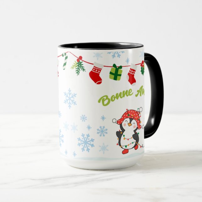 Taza Joyeux Noël et Bonne Année Pingouins  (Anverso derecho)