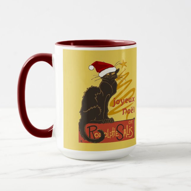 Taza Joyeux Noel Le Chat Noir With Stylized Golden Tree (Izquierda)
