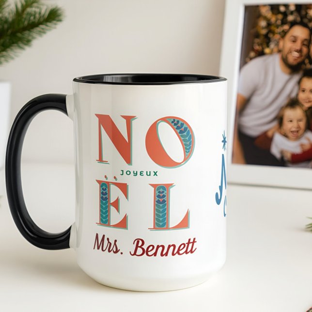 Taza Joyeux Noel Navidad Eres La Mejor Profesora (Merry Christmas 🎄🎁)
