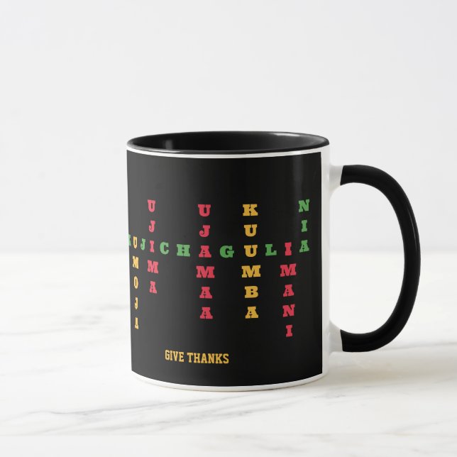 Taza Joyous KWANZAA Principios la cruz (Derecha)