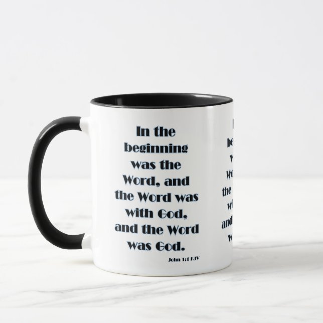 Taza Juan 1:1 Biblia KJV Verse Two-Tone (Izquierda)