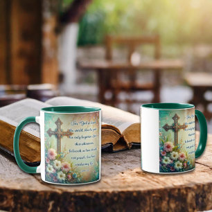 Taza Juan 3:16 La cruz de las escrituras es cristiana f