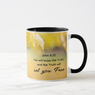 Taza Juan 8:32 La verdad te hará libre la Biblia Verse