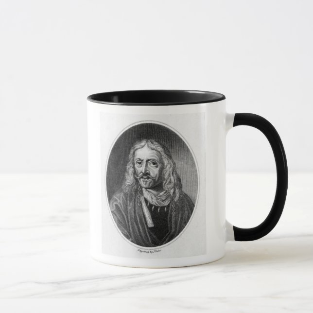 Taza Juan Hevelius, grabado por J. Baker (Derecha)