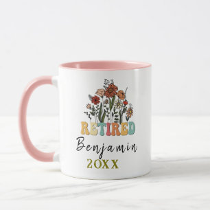 Taza Jubilación de flores silvestres personalizadas, fl