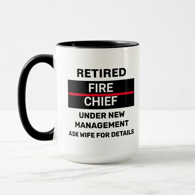 Taza Jubilación de Funny Fire Chief Retirado (Izquierda)