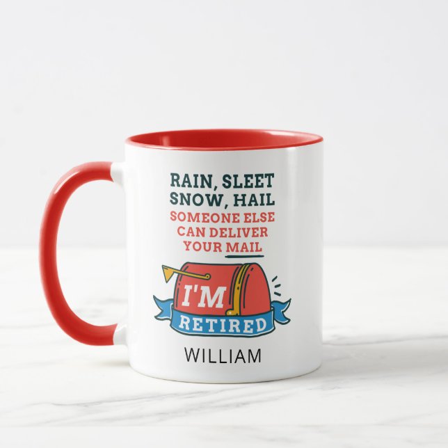 Taza Jubilación de Mailman, Personalizado de Trabajador (Izquierda)