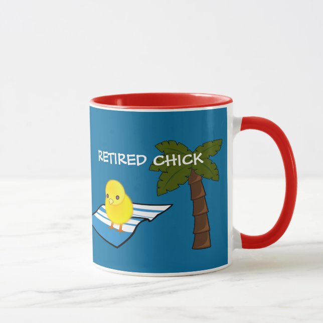 Taza JUBILACIÓN: Diversión de playa - Chick retirado (Derecha)