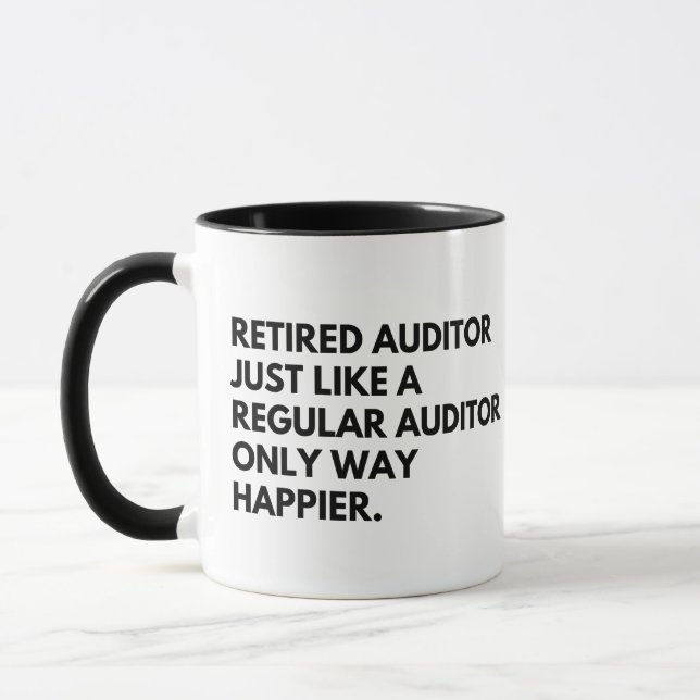 Taza Jubilación divertida del auditor retirado (Izquierda)