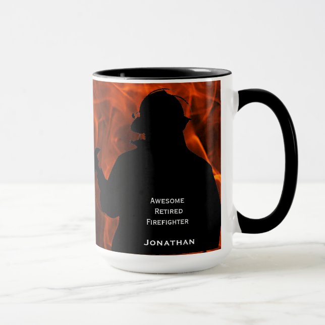 Taza Jubilación personalizada de bomberos de llamas (Derecha)
