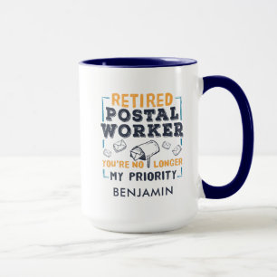 Taza Jubilación Personalizada Trabajador Postal Jubilad