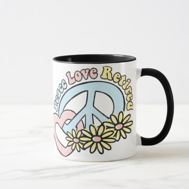 Taza jubilada amor de la paz (Derecha)