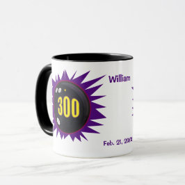 Taza Juego de Bowling 300 personalizado, tema de bolera