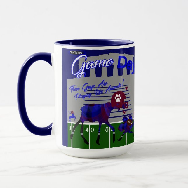 Taza Juego de fútbol Día Moose & Ostrich Mug (Izquierda)