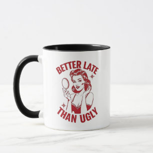 Taza juego de maquillaje divertido, humor chica glam, t