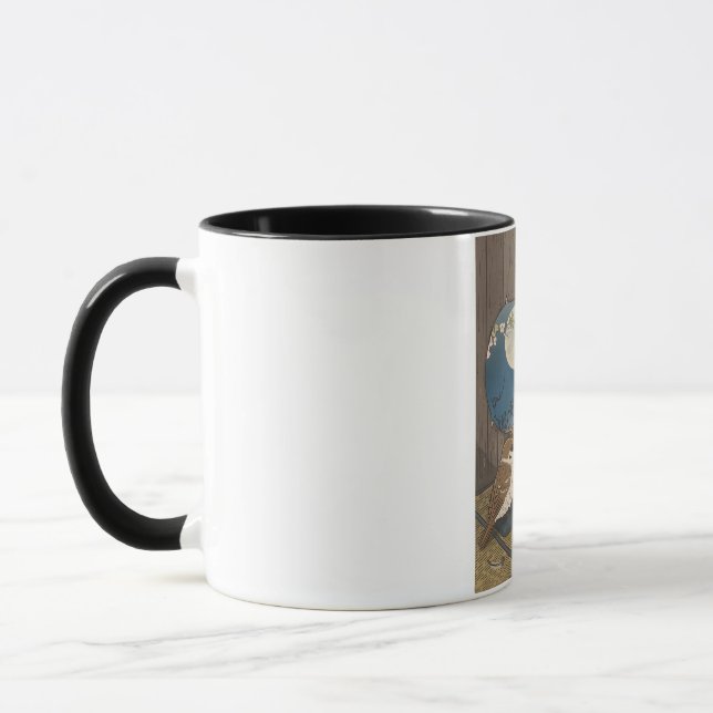 Taza Juego de pájaros jugando Mahjong  (Izquierda)