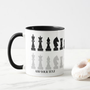Taza Juego de piezas de ajedrez moderno personalizado