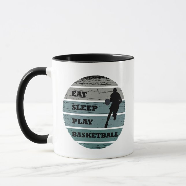 Taza Juegue al sueño jugador de baloncesto retro (Izquierda)