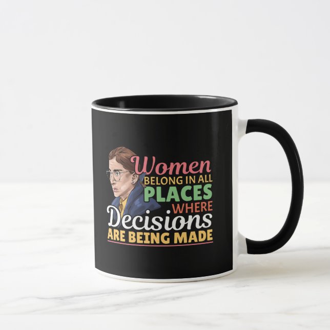 Taza Juez de abogada feminista de Ruth Bader Ginsburg (Derecha)
