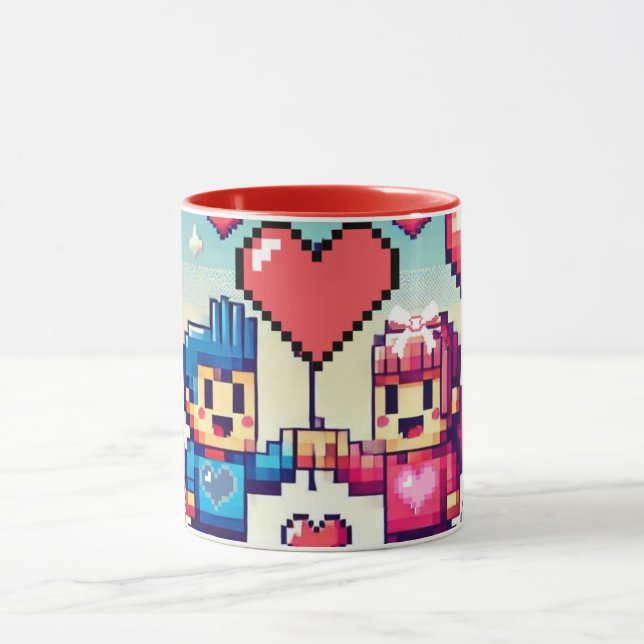 Taza Jugador 8 bit Día de San Valentín  (Centro)