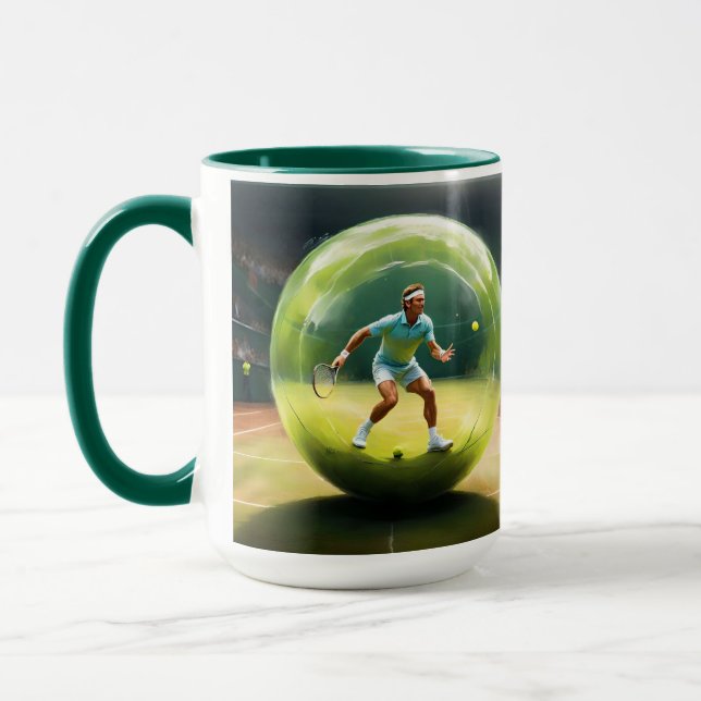 Taza Jugador De Baile De Tenis A La Corte, (Izquierda)