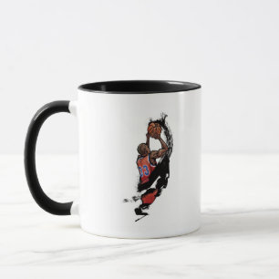 Taza Jugador de básquet que celebra la bola